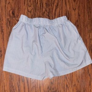 SHEIN High Waist Striped Shorts - White and Gray